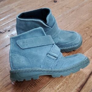 Dr. Martens gray leather suede boots